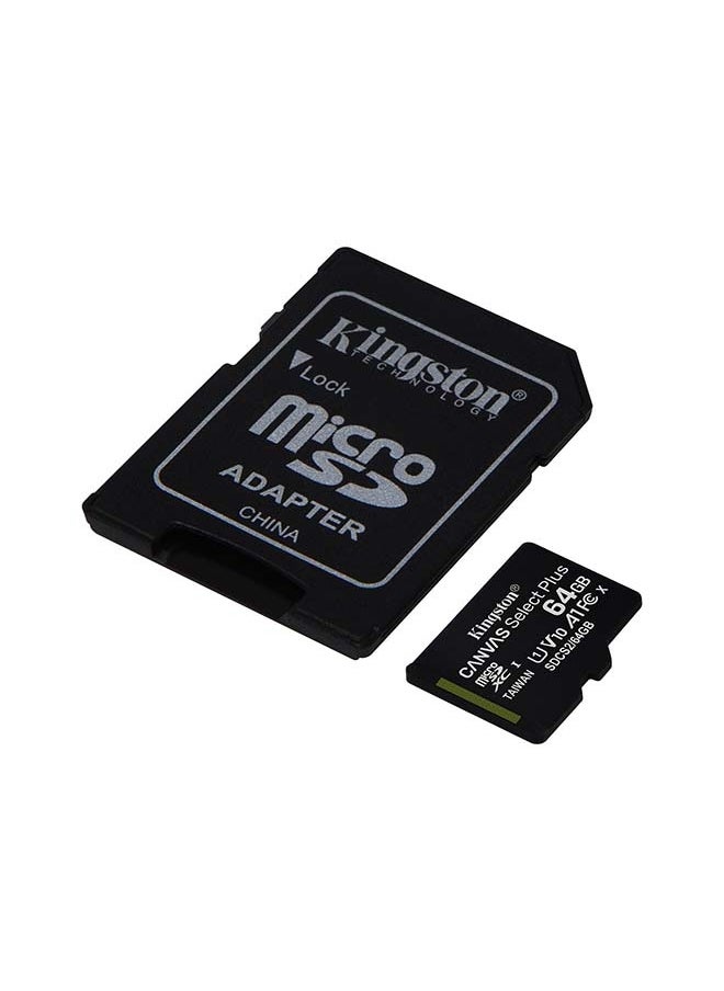 Kingston 64GB microSDXC Canvas Select Plus 100R A1 C10 Memory Card with Adapter  - Image 2