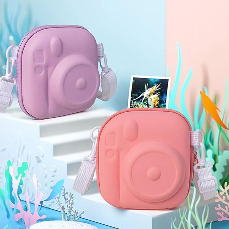 Purple Crossbody Camera Bag Waterproof Shell Soft Interior Mesh Pockets - Image 4