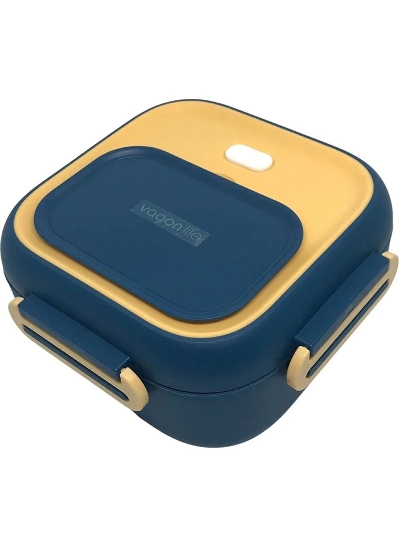 Vagonlife - Lunch Box BL2107 Single-Deck Steel Blue-Yellow - Image 1