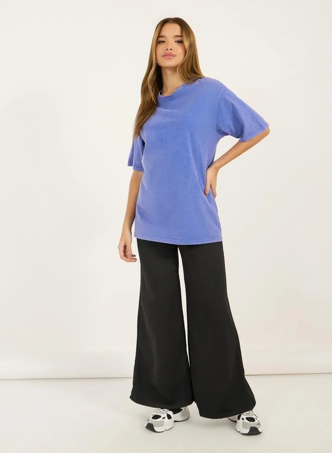 Styli Acid Washed Oversized Dropped Shoulder T-Shirt