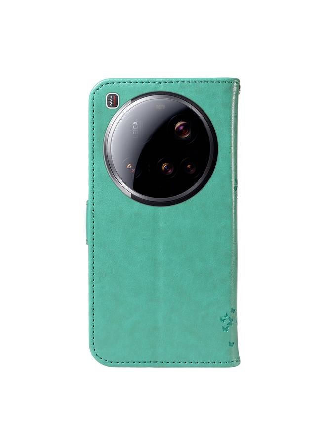 erorex Case For Xiaomi 15 Ultra 5G Global Tree & Cat Embossed Pattern Flip Leather Phone Case - Image 3