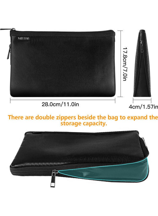 NIBEMINENT Fire and Water Resistant Expandable Document Bag Black - Image 5