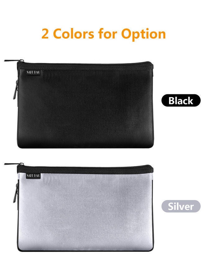 NIBEMINENT Fire and Water Resistant Expandable Document Bag Black - Image 3