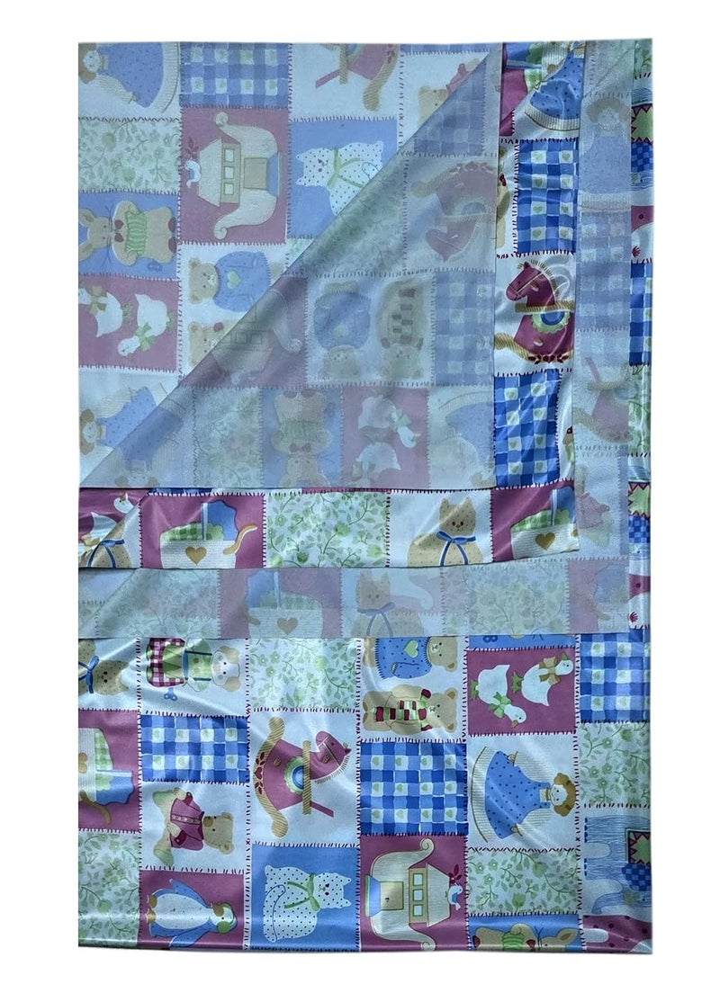 Ecosoft Baby Plastic Sheet | Baby Bed Protector | 0-18 Months | 90 x 135 cm (Blue Zoo) - Image 1