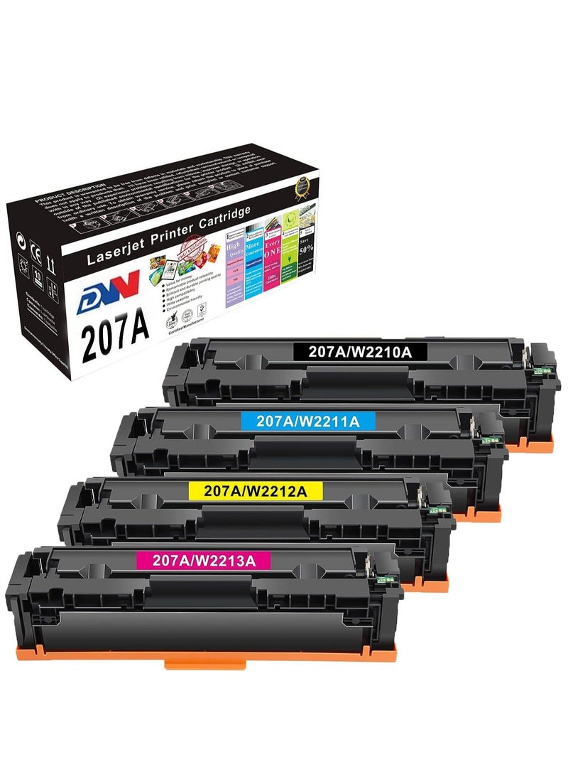 DW 207A Compatible Toner Cartridge Replacement for HP 207A W2210A Set Work for HP Color Laserjet Pro M255nw M255dw MFP M282nw M283fdn M283fdw (4-Pack)  - Image 1