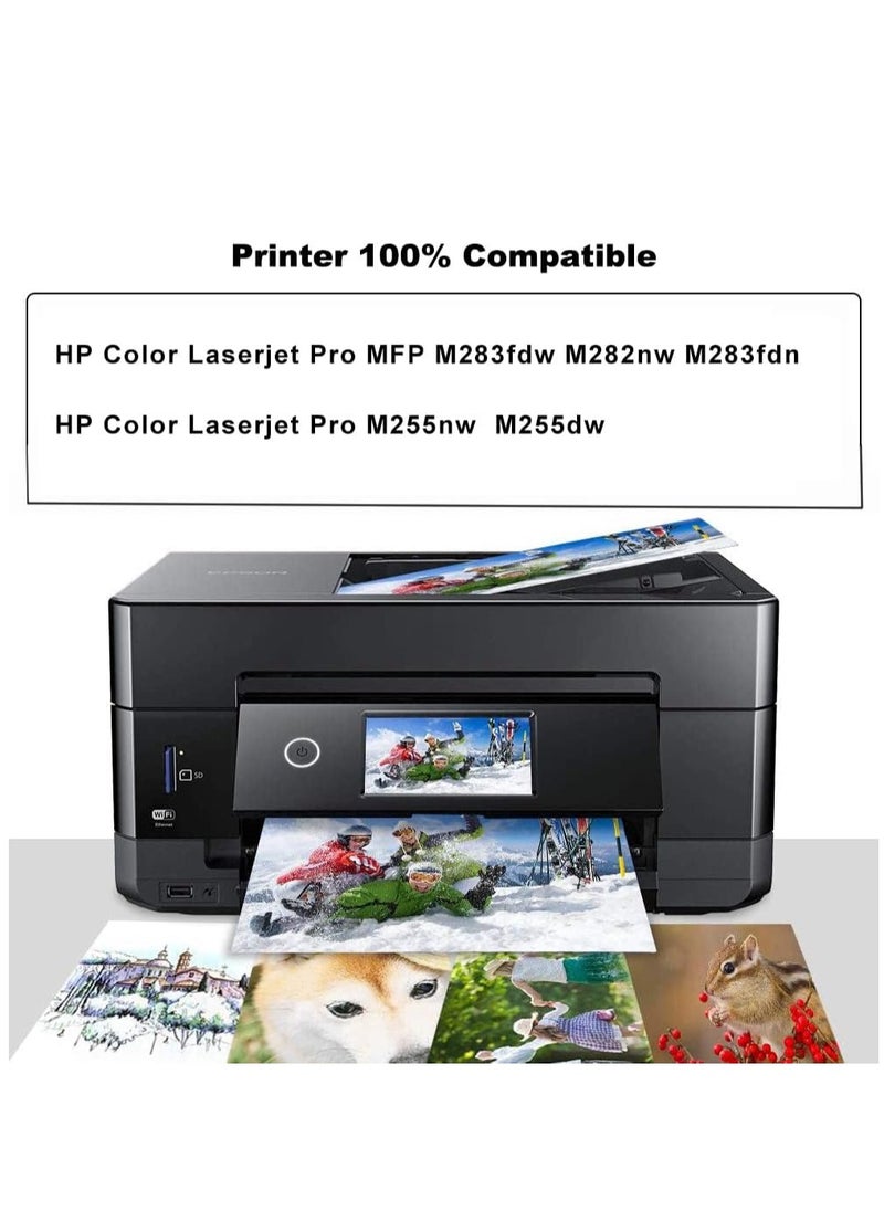 DW 207A Compatible Toner Cartridge Replacement for HP 207A W2210A Set Work for HP Color Laserjet Pro M255nw M255dw MFP M282nw M283fdn M283fdw (4-Pack)  - Image 2