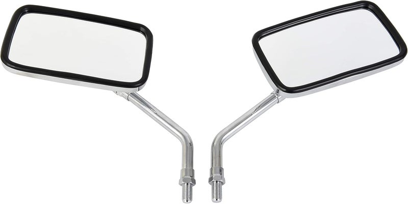 Rawsomes 10 mm Bolt Chrome Motorcycle Universal Handlebar Rear view Side Mirrors Compatible with Harley Kawasaki Suzuki Aprilia Street Bike Cruiser Scooter Mirror SIZE: 125mm X 70mm (Chrome Silver) - Image 4