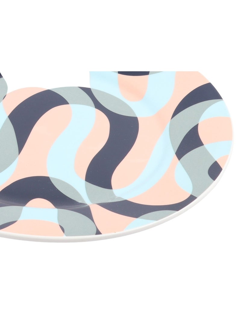 هوم فيو طقم سفره من البورسلين الفاخر مكون من 6 قطع أزرق - بيج 25 × 25 - Image 3