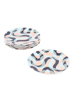 HOMEVEO Luxury Porcelain Dinner Set 6 Pieces Blue - Beige 25 x 25  - Image 2