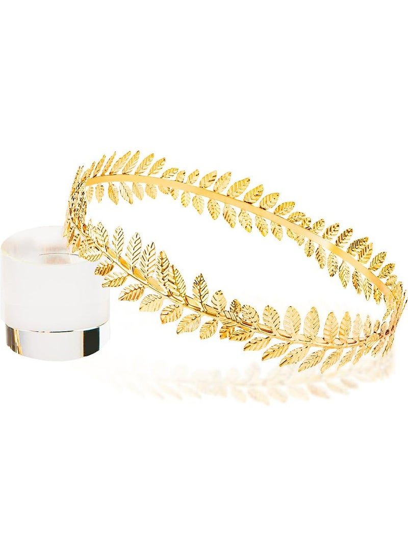 Oasisgalore Laurel Wreath Crown - Gold Roman Emperor Headband for Men & Women | Greek Goddess Crown - Image 1