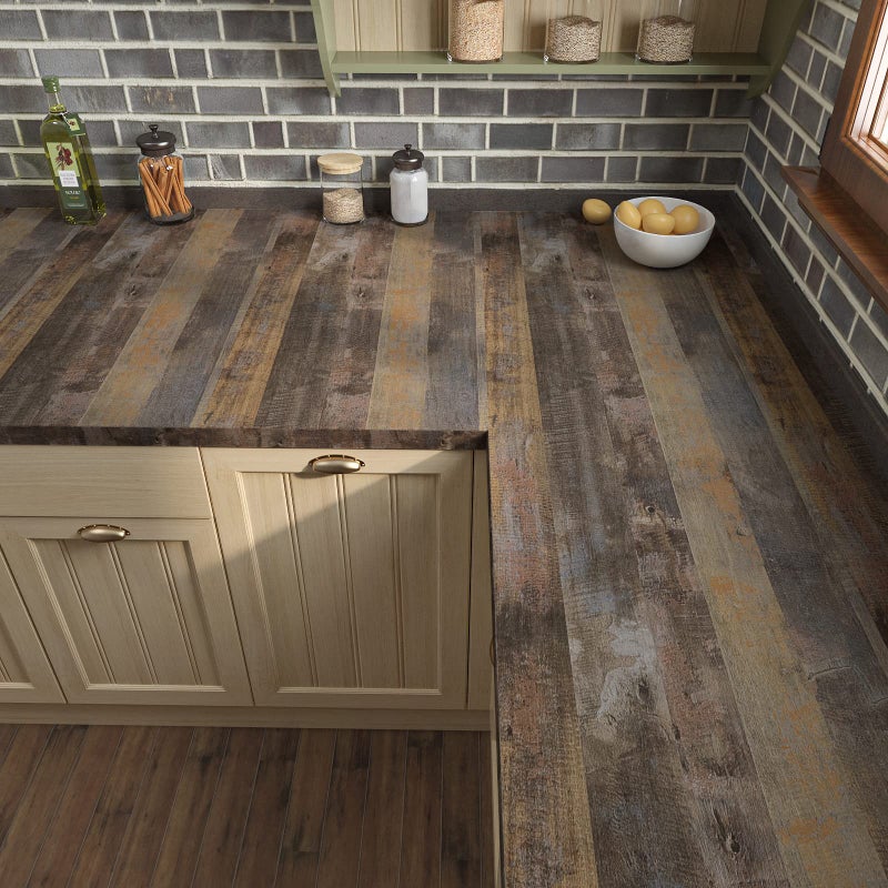 VaryPaper 157x787 Rustic Wood Peel and Stick Wallpaper Brown Wood Contact Paper for Countertops Waterproof Self Adhesive Shiplap Wallpaper Wood Plank Wallpaper for Kitchen Bedroom Bathroom Walls - Image 2