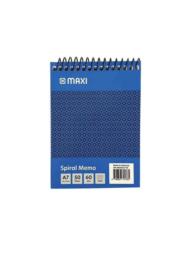 Maxi MAXI TOP SPIRAL MEMO PAD A7 50 SHEETS, MEMOA7 50 - Image 1