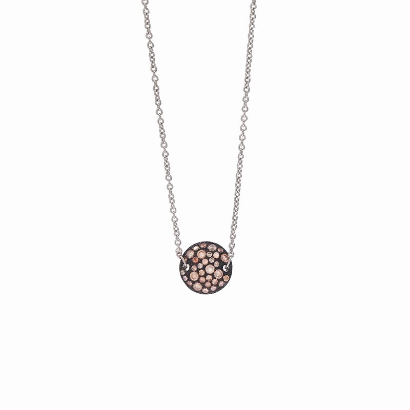 Yi Elegant Champagne Silver Colorful Gemstone Necklace with Electroplated Mushroom  Design - Image 1