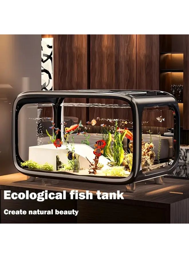 حوض أسماك مائي حديث كبير مستطيل الشكل للكتابة البيضاء ذاتية الاستدامة مع إطلالة بانورامية - Image 4