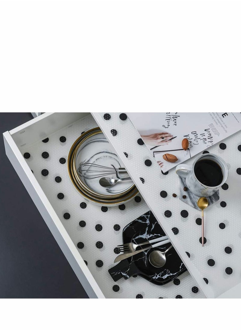 Generic Shelf Liner Drawer for Kitchen, Non-Adhesive Waterproof Transparent EVA Refrigerator Cabinet Pantry Shelves , Non-Slip Can be Cut Placemats ( Polka Dot / 17.7" x 47.2" )  - Image 3