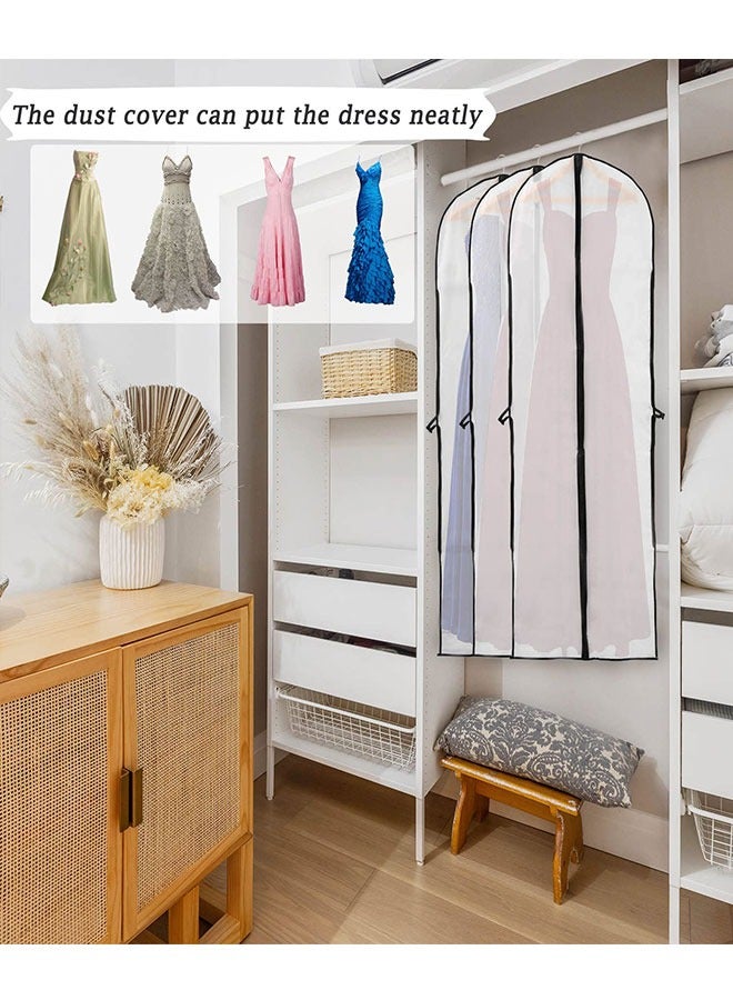 GoldenLike 70.8" Garment Bag 3 Pcs Garment Cover Bag Dustproof Clothes Cover Bags Wedding Dress Bag Cover Foldable Clothe Storage Bag Protector for Closet Storage Suit,Robe,Long Dress(60*180CM-WHT) - Image 4
