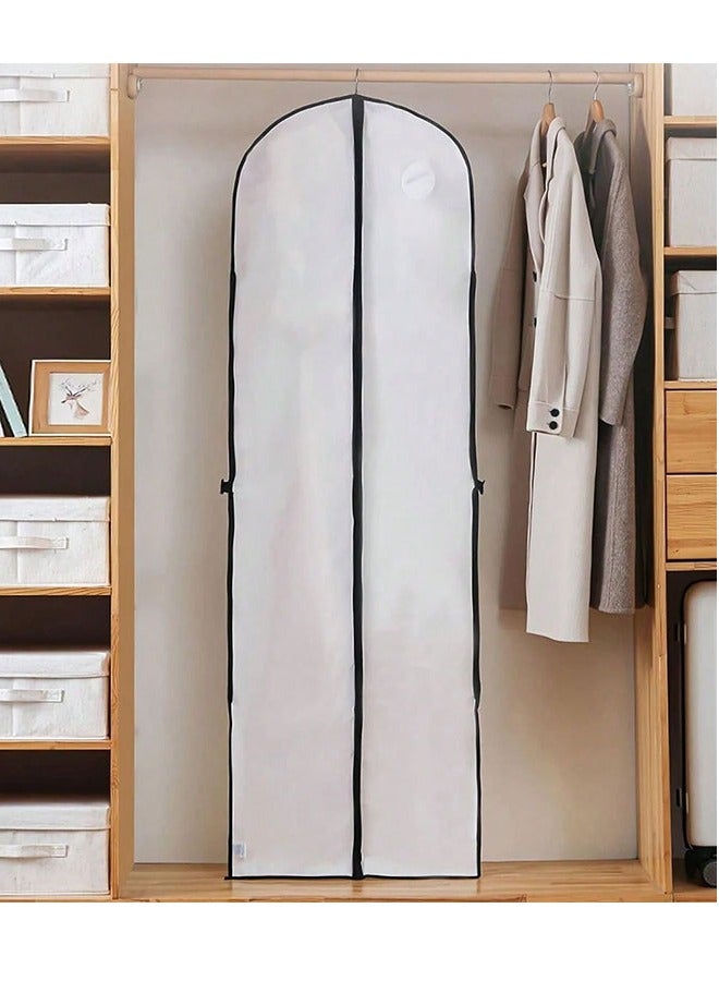 GoldenLike 70.8" Garment Bag 3 Pcs Garment Cover Bag Dustproof Clothes Cover Bags Wedding Dress Bag Cover Foldable Clothe Storage Bag Protector for Closet Storage Suit,Robe,Long Dress(60*180CM-WHT) - Image 5