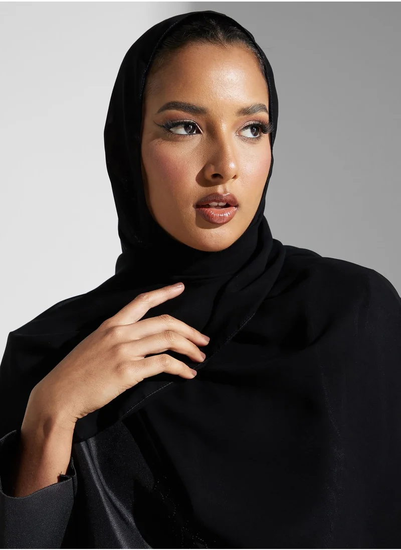 hayas closet Embellished Front Open Abaya