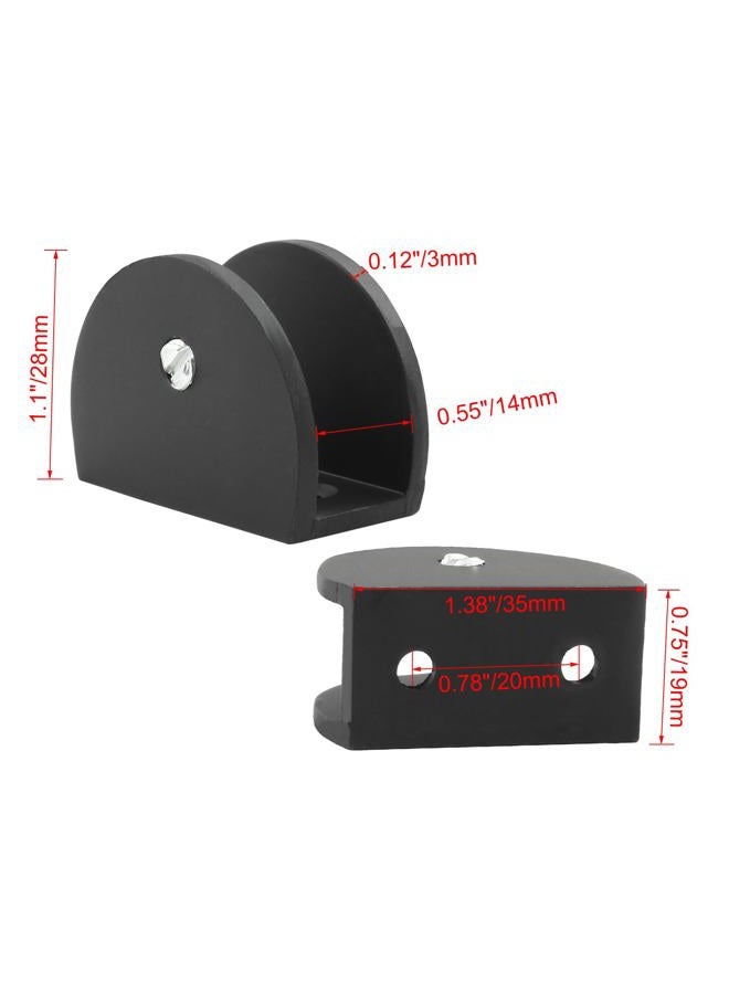 Litoexpe 8 قطع حامل رف زجاجي بدون إطار قابل للتعديل، مشبك زجاج دش من سبائك الألمنيوم لزجاج/خشب 10-12 مم، مشبك زجاج مثبت على الحائط مع براغي تثبيت، أسود غير لامع - Image 2