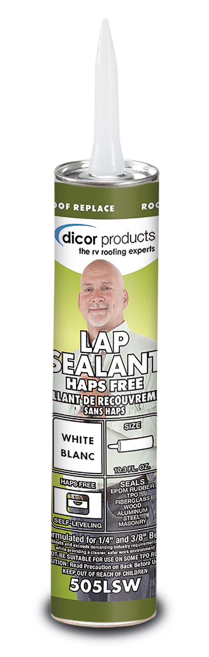 Dicor 505LSW EPDM Lap Sealant, White, 10.3 Fl. Oz - Image 5