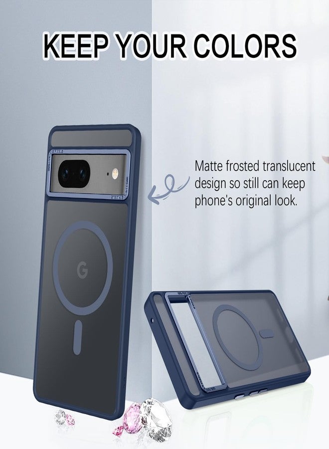 BENTOBEN for Google Pixel 7 Case [Magsafe Compatible] Translucent Matte Slim Fit Shockproof Protective Phone Case for Google Pixel 7 6.4", Navy Blue - Image 3