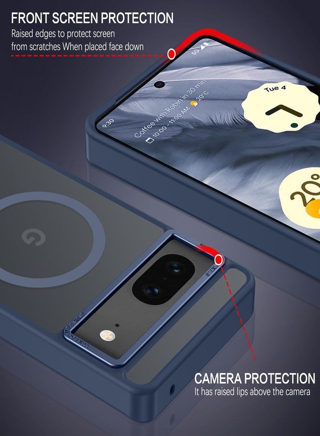 BENTOBEN for Google Pixel 7 Case [Magsafe Compatible] Translucent Matte Slim Fit Shockproof Protective Phone Case for Google Pixel 7 6.4", Navy Blue - Image 5