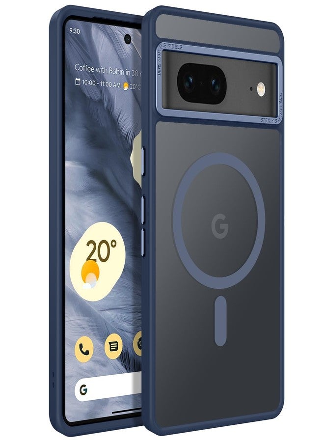 BENTOBEN for Google Pixel 7 Case [Magsafe Compatible] Translucent Matte Slim Fit Shockproof Protective Phone Case for Google Pixel 7 6.4", Navy Blue - Image 1