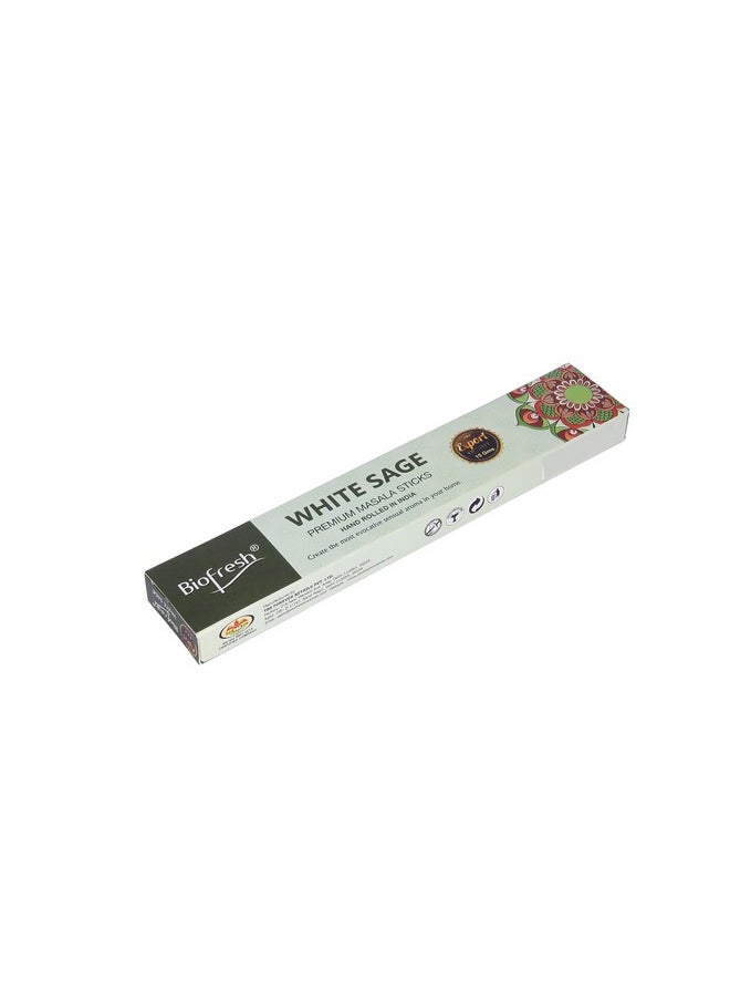 BIOFRESH - White Sage-Premium 15-Gram,Masala Incense Sticks In, Long-Lasting 60 Minutes, Perfect For Meditation And Prayers (Pack Of 12) - Image 1
