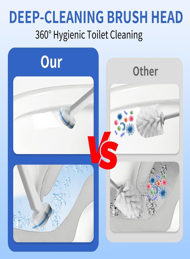 Wazzio 2 Pack Disposable Toilet Brush with Holder Set, 104 Count Toilet Wand Refills, Extended Handle Toilet Bowl Cleaner Brush for Bathroom and Bathtub Deep Cleaning - Image 5