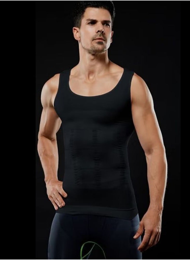 Spall Mens Slimming Body Shape Wear Corset Vest Shirt Compression Abdomen Tummy Belly Control  - Image 2