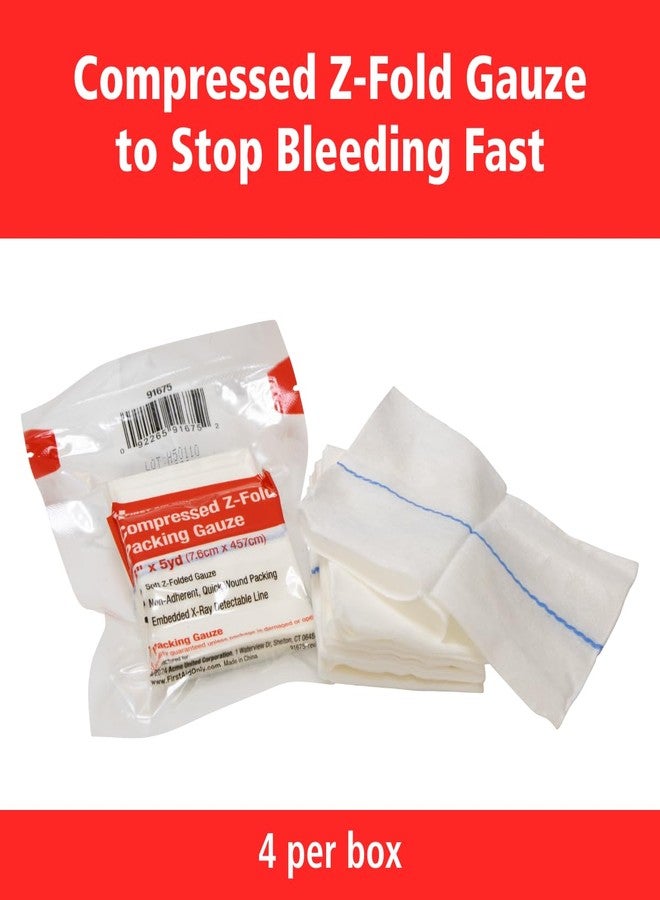 First Aid Only Sterile Compressed Z-Fold Wound Packing Gauze, with X-ray Detection 3" x 5yd, 4 per Box - Image 3