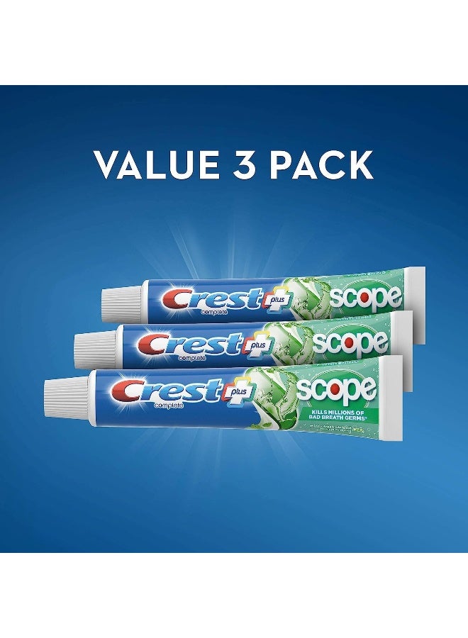 Crest + Scope Complete Whitening Toothpaste, Minty Fresh, 5.4 Oz (Pack of 3) - Image 4