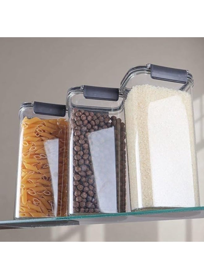 3-Piece Shatterproof Acrylic Legume Storage Set - 1700ml Airtight Pantry Containers - Spill-Proof Food Organizers in Elegant Gift Box. - Image 2