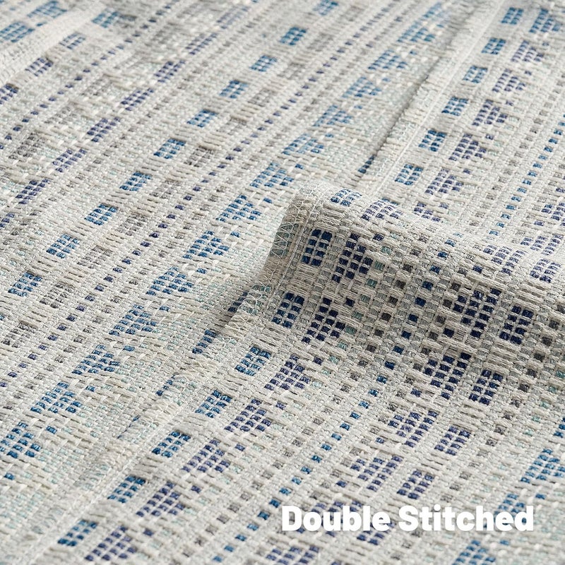 FUTEI Blue Grey Decorative Throw Pillow Covers 24x24 Inch Set of 2,Soft Cozy Chenille Jacquard Textured Euro Pillow Shams,Boho Home Decor for Couch Bed Living Room - Image 4
