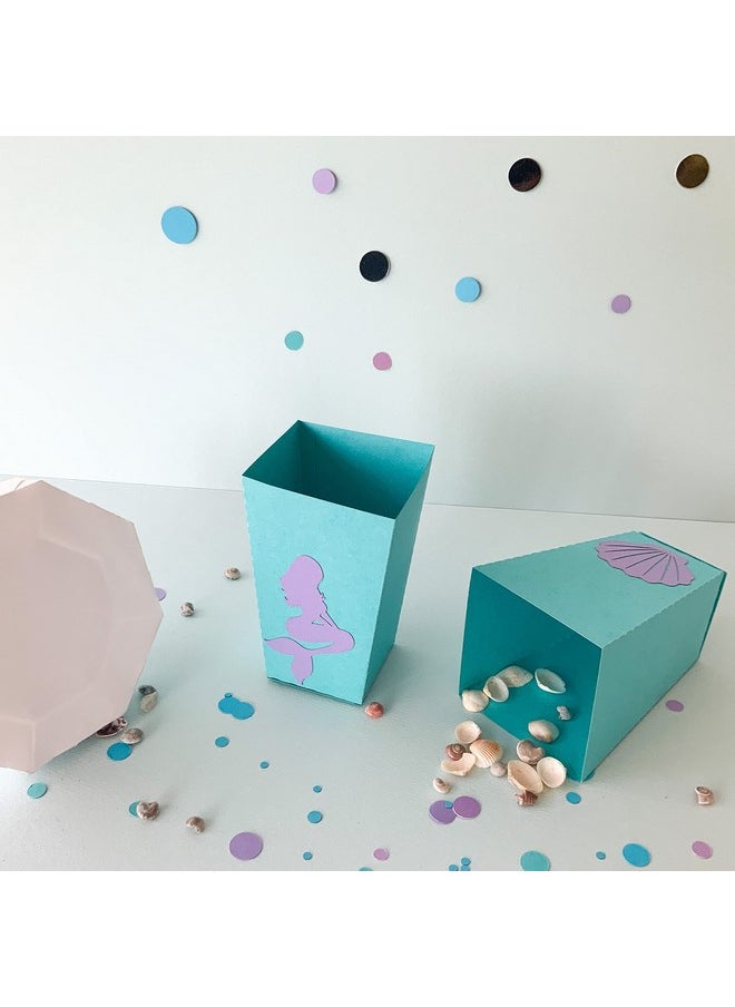 Pinfliers Pinfliers Under The Sea|Mermaid Theme Birthday Decorations for Girls,Paper Popcorn Box|Tub for Kids,Set of 10,Popcorn Boxes|PopcornTubs|Bag for Party,Birthday Table Decoration Items, Multicolor  - Image 3
