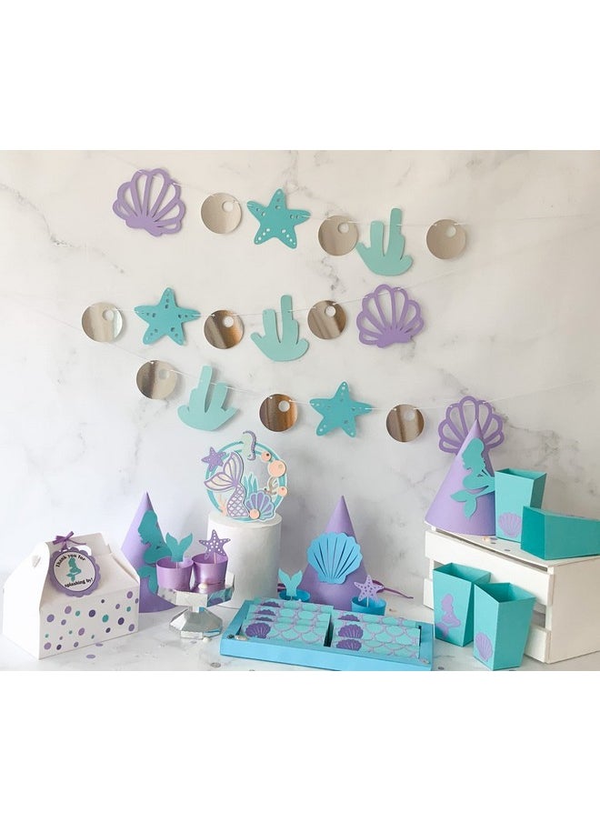Pinfliers Pinfliers Under The Sea|Mermaid Theme Birthday Decorations for Girls,Paper Popcorn Box|Tub for Kids,Set of 10,Popcorn Boxes|PopcornTubs|Bag for Party,Birthday Table Decoration Items, Multicolor  - Image 2