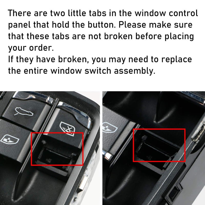 Jaronx 2PCS Driver Side Window Switch Buttons - Compatible with Porsche Cayenne 2011-2018, Panamera 2011-2016, Macan 2015-2022 - Power Window Switch Button Replacements - Image 2