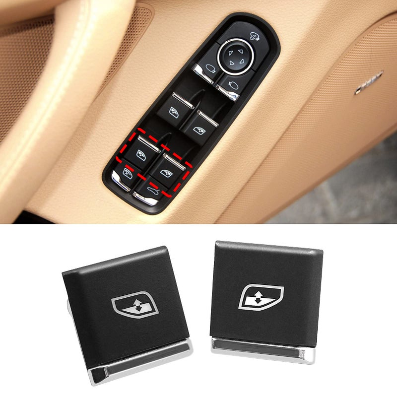 Jaronx 2PCS Driver Side Window Switch Buttons - Compatible with Porsche Cayenne 2011-2018, Panamera 2011-2016, Macan 2015-2022 - Power Window Switch Button Replacements - Image 1