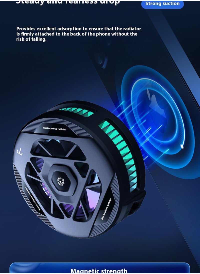 Hugifts 2025 New Magnetic + Clip-On Phone Cooler – Dual-Mode Semiconductor Cooling with Three-Speed Adjustment and RGB Lighting, Ideal for Gamers, Streamers & Content Creators, Perfect for Outdoor and Indoor Use  - Image 4