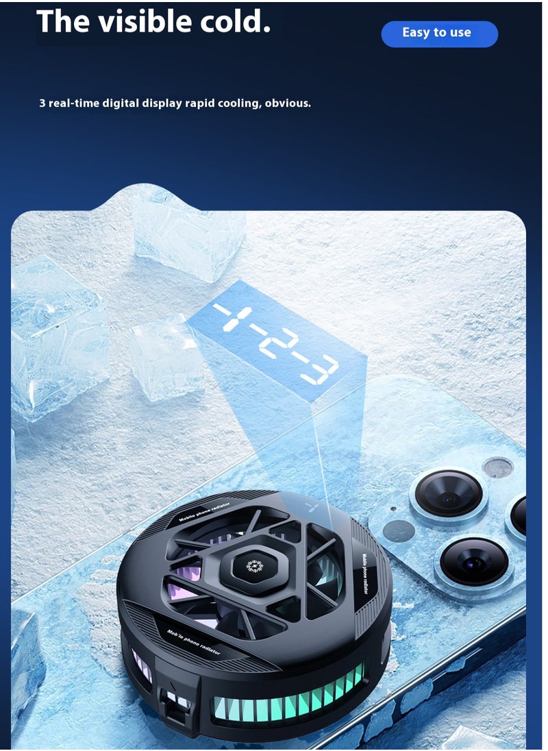 Hugifts 2025 New Magnetic + Clip-On Phone Cooler – Dual-Mode Semiconductor Cooling with Three-Speed Adjustment and RGB Lighting, Ideal for Gamers, Streamers & Content Creators, Perfect for Outdoor and Indoor Use  - Image 3