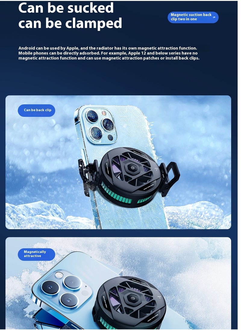 Hugifts 2025 New Magnetic + Clip-On Phone Cooler – Dual-Mode Semiconductor Cooling with Three-Speed Adjustment and RGB Lighting, Ideal for Gamers, Streamers & Content Creators, Perfect for Outdoor and Indoor Use  - Image 5
