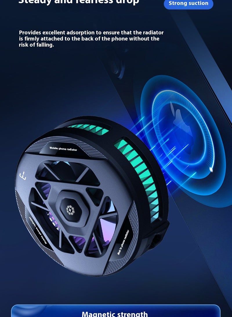 Hugifts Magnetic + Clip-On Phone Cooler Artifact – Dual-Mode TEC Semiconductor Large-Area Cooling, -9°C Ultra Fast Cooling, Three-Speed Adjustable, RGB E-sports Lighting, for Gamers/Streamers/Short Video Creators, Suitable for Outdoor & Indoor Use；for Playing Games Tiktok for Universal iPhone/Android Smartphone  - Image 5