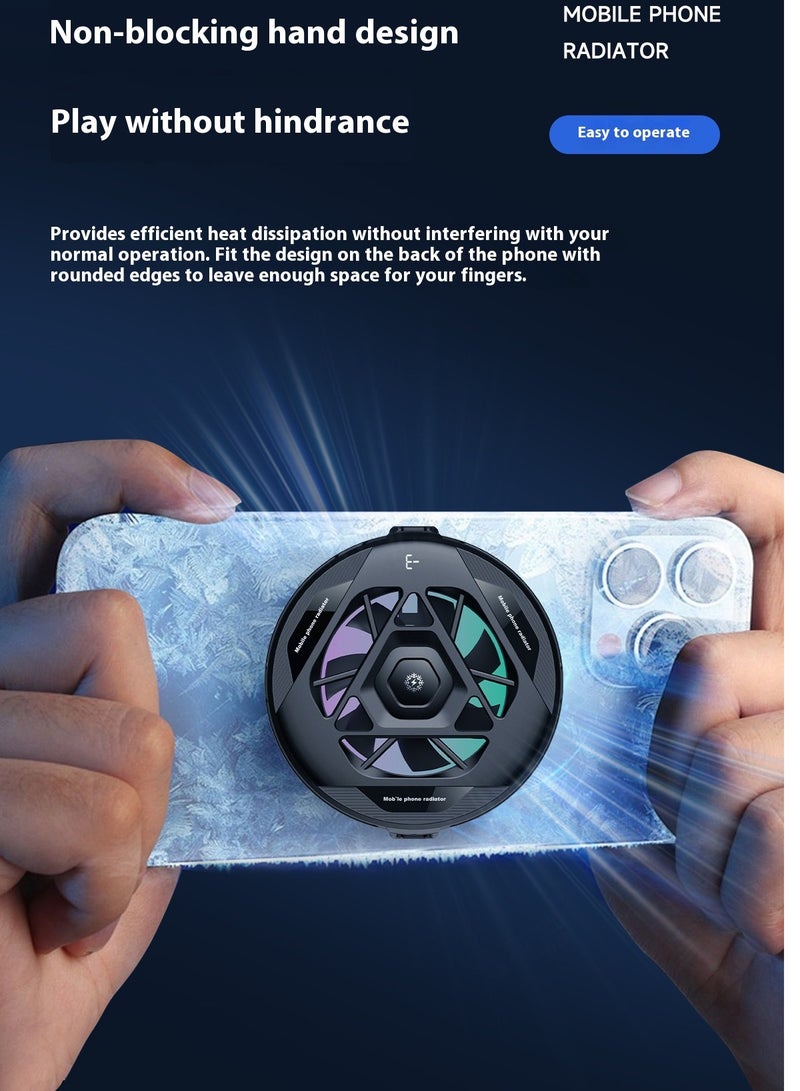 Hugifts Magnetic + Clip-On Phone Cooler Artifact – Dual-Mode TEC Semiconductor Large-Area Cooling, -9°C Ultra Fast Cooling, Three-Speed Adjustable, RGB E-sports Lighting, for Gamers/Streamers/Short Video Creators, Suitable for Outdoor & Indoor Use；for Playing Games Tiktok for Universal iPhone/Android Smartphone  - Image 1