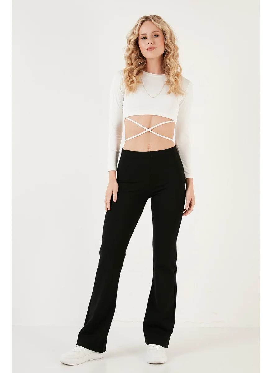 Lela Flexible High Waist Slim Fit Flared Leg Trousers Women's Trousers 5864837