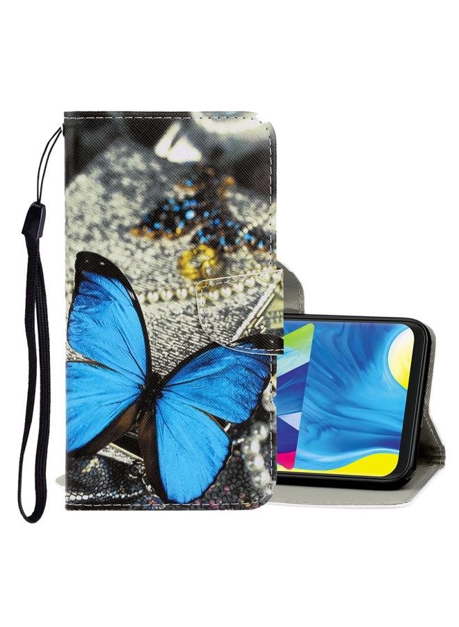 اس-توب جراب لهاتف Galaxy A20e، جراب جلدي من البولي يوريثان بتصميم ثلاثي الأبعاد ملون، مع حامل وفتحات للبطاقات ومحفظة - Image 1