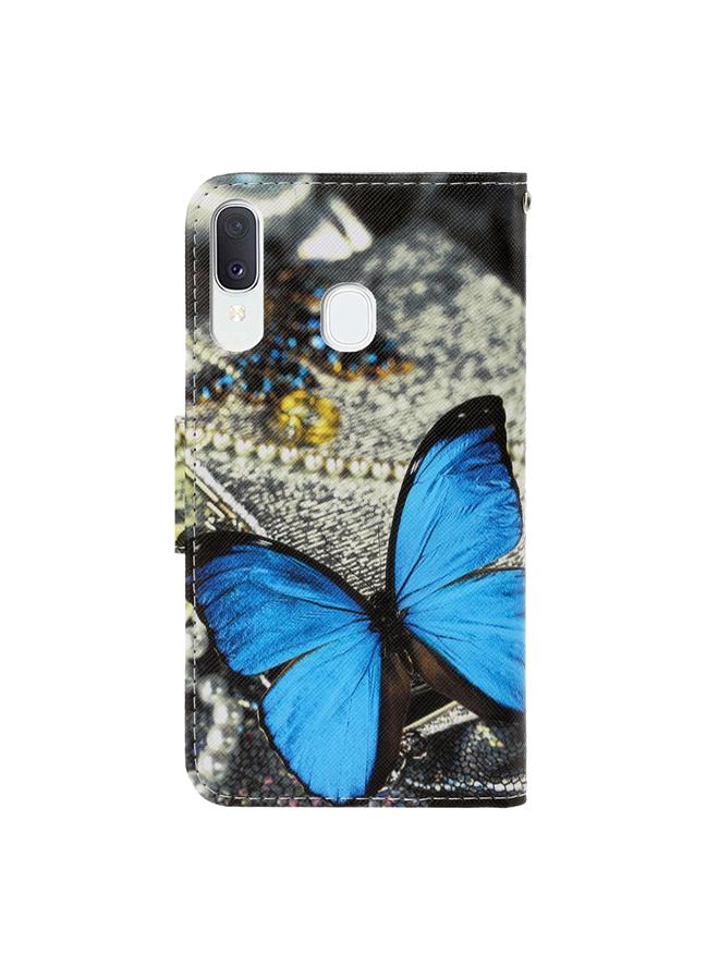 اس-توب جراب لهاتف Galaxy A20e، جراب جلدي من البولي يوريثان بتصميم ثلاثي الأبعاد ملون، مع حامل وفتحات للبطاقات ومحفظة - Image 3