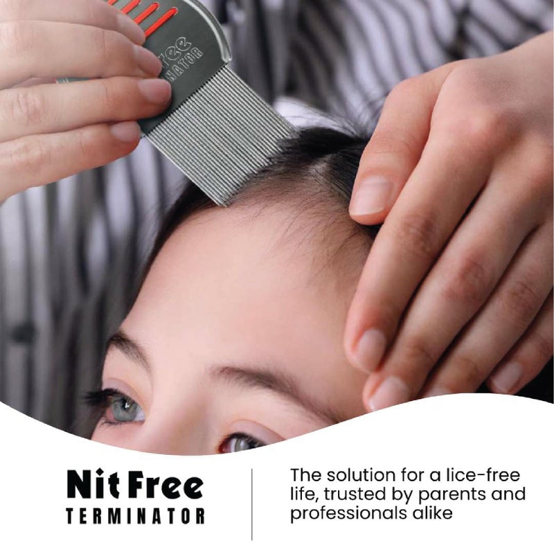 Nit Free Terminator Lice Comb - Professional Stainless Steel Comb for Effective Head Lice Treatment (Color May Vary) (Pack of 1) - Image 3