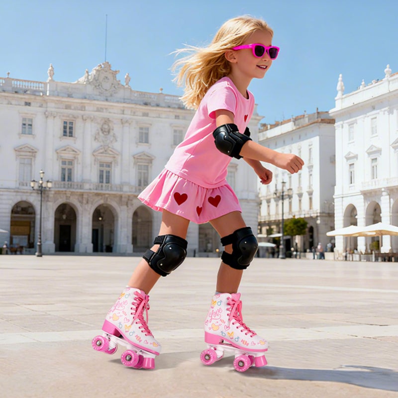 METROLLER Classic Roller Skates Girls Ages 8-12 Women's Quad Skates with Light up Wheels, High-top PU Leather Indoor Recreational Skates - Image 5