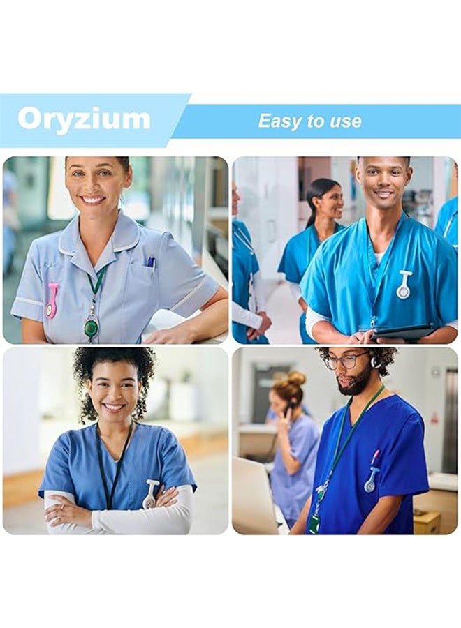 3 Pieces Nurse Watches, Pocket Watch with Pin/Clip, Medical Healthcare Silicone Brooch Watches, Easy to Carry for Nurses, Doctors, Paramedics (3 Colors with Sticker) - Image 2