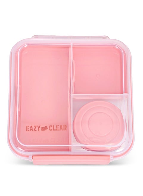 3/4/5 Compartment Convertible 1250ml Bento Lunch Box With 150ml Gravy Bowl - Pink